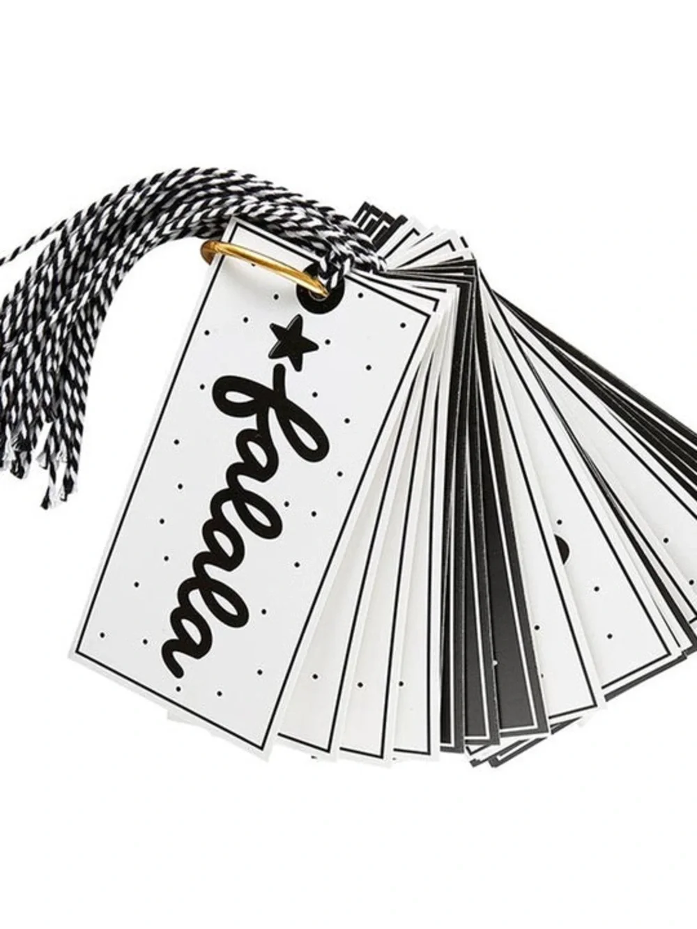 Black & White Holiday Gift Tags Pack - Believe/Falala/Merry